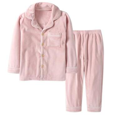 Imagem de Conjunto de roupas BANGSAUR Kids Coral Fleece Winter 3-12 anos