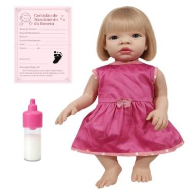 Imagem de Kit Boneca Bebê Loira Sid Nyl Baby Kiss Brinquedo C/ Certidão