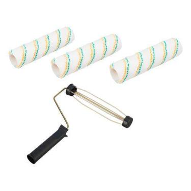 Imagem de Kit 3 Rolo Pintura Poliéster Anti respingo + Garfo 23cm P.a.g
