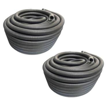 Imagem de Kit 2 Eletroduto Corrugado 1.1/2 50m Preto Guia Leve - MARELAGO