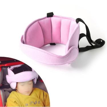 Imagem de Apoio Suporte Cabeca Ajustavel Infantil Almofada De Pescoco Viagem Carro Bebe Protecao Conforto Kids Meninas Rosa