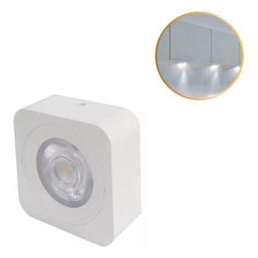 Imagem de Kit 3 Spot Led Sobrepor Beiral 5w Quadrado Preto Ou Branco - Embu Led,