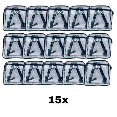 Imagem de KIT COM 15 MINI mochila PRETA infantil transparente escola - Gii Matos