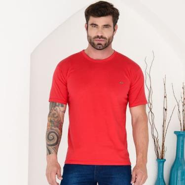 Imagem de Camiseta Masculina Premium Vermelho Hot de Gola Redonda - Ss Jeans, Ve