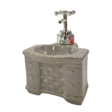Imagem de Porta Sabonete Liquido Cerâmica Cinza N240089-8 - Quanhe