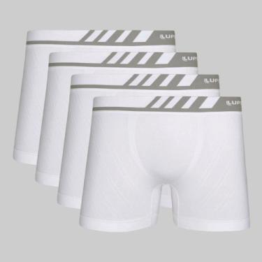 Imagem de Kit 4 Cuecas Lupo Boxer Microfibra Sem Costura 00671, Branco, M
