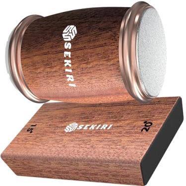 Imagem de Kit de afiação de facas e conjunto de facas de cozinha. Afiador de rolos e faca de chef de 20 cm. Afiador de facas manual para facas de cozinha com disco de diamante e disco de cerâmica e ângulo de