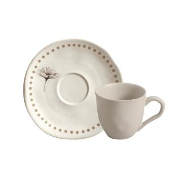 Imagem de Conjunto com 6 Xícaras de Café com Pires Orgânico Amana 120ml