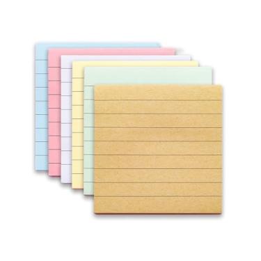 Imagem de Pacote com 6 notas adesivas neon 480 folhas com páginas forradas para organizar a casa, tarefas e lembretes do escritório, multicolorido