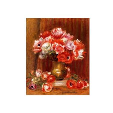 Imagem de Pôster e impressões em tela de flores vintage - reprodução de pintura de arte de parede famosa - Anêmonas 3 imagens para sala de estar 40 x 50 cm 16 x 20 polegadas sem moldura