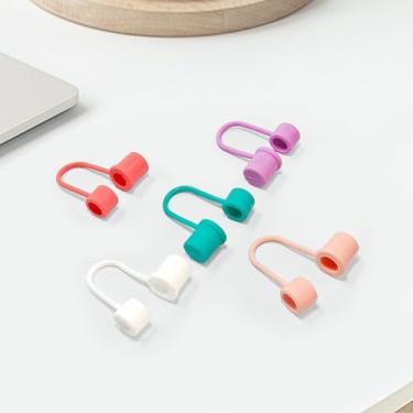 Imagem de Pacote com 5 capas de canudo de silicone compatíveis com copos Stanley - tampas de canudo à prova de poeira para copos e garrafas de água de 1,134 g