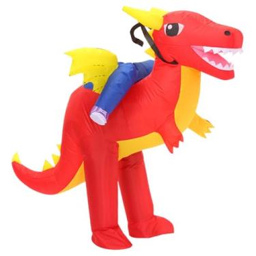 Imagem de simhoa Fantasia inflável de dinossauro versátil com soprador de ar, Tamanho Adulto