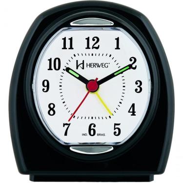 Imagem de Relógio Despertador Quartz Pilha Pequeno Preto - Preto