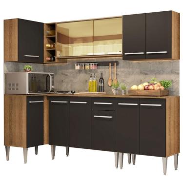 Imagem de Armário de Cozinha Completa de Canto Emilly Play Aéreo Preto