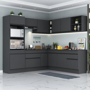 Imagem de Armário De Cozinha Completa De Canto Preto