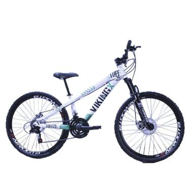 Imagem de Bicicleta Viking X Tuff 25/30 Aro 26 Freio A Disco Mec 21v Cambios Importados Branco Verde