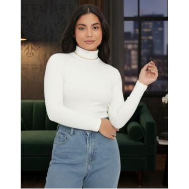 Imagem de Blusa Cacharrel Feminina Gola Alta Manga Comprida Segunda Pele Outono 