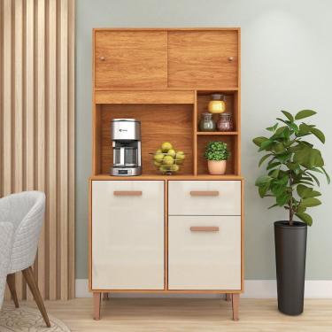 Imagem de Cozinha Compacta 4 Portas 174cm X 90cm Dália Cinamomo-off White