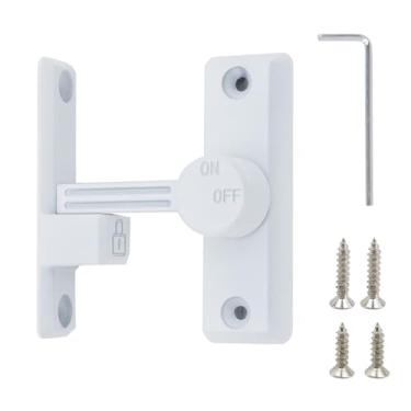 Imagem de Chinflly Trava de porta de celeiro, trava de porta deslizante de 90/180 graus para garagem, quarto, armário, banheiros, cercas, trava de porta de bar resistente de liga de zinco resistente, 1 peça