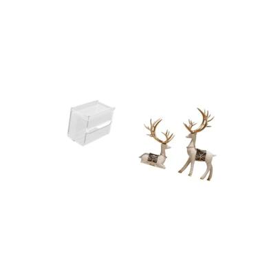 Imagem de Fenteer Porta-papel Higiênico Moderno em Acrílico com Estatueta de Rena Sentada Ou em Pé, para Decoração de Casa, Sala de Estar E Escritório.