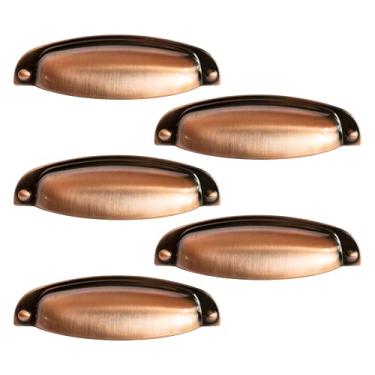 Imagem de 5 Puxador Colonial Concha Para Moveis Armarios 108mm Dourado (Cobre Brilho)