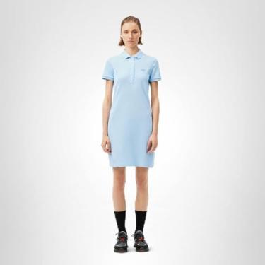 Imagem de Lacoste Vestido feminino piquolo de algodão elástico, Azul clássico, 36