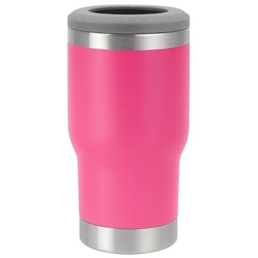 Imagem de Copo Térmico Porta Long Neck e Lata - 2 Em 1 - Inox 420ml com Parede Dupla a Vácuo Com Abridor (Rosa pink)