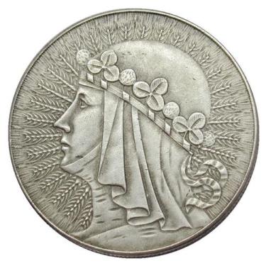 Imagem de Moeda comemorativa da Polônia 10 zloty 1932-1933 Réplica - yiweisai