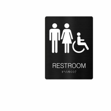 Imagem de Adesivo de sinalização de banheiro, 2 unidades/lote com homens, mulher