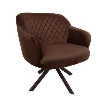 Imagem de Poltrona Kitana Pés Chocolate Giratório Veludo Marrom