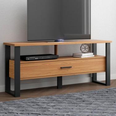 Imagem de Rack para TV Até 55 Polegadas 1 Gaveta 100% Mdf Freijó/Preto Fosco F41