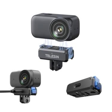 Imagem de TELESIN Suporte adaptador magnético de carregamento de liberação rápida para acessórios DJI Osmo Nano, base adaptadora dobrável para DJI Osmo Nano, com orifício de parafuso de 1/4, magnético de