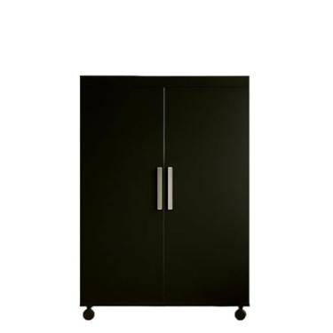 Imagem de Armário Multiuso Slim 2 Portas com Rodízios(PRETO)