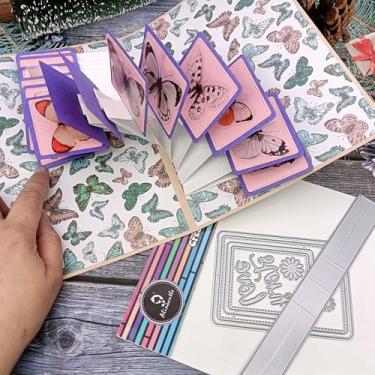 Imagem de Alinacutle Cortado Dies Fogos de artifício/Natal Caixa de contagem regressiva corte de metal cortado para embalagem de presentes, artesanato feito à mão, faça você mesmo, festival de aniversário