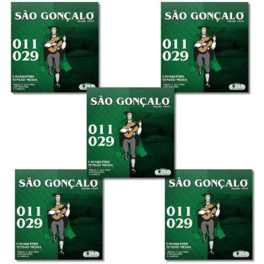 Imagem de Kit 5 Encordoamento Cavaco Níquel Bolinha São Gonçalo 0.029