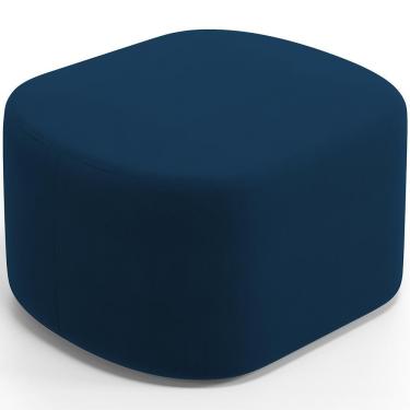 Imagem de Puff Decorativo Orgânico Para Living Quarto 70cm Doha W01 Suede Azul Marinho - Lyam Decor