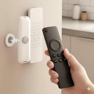 Imagem de Organizador magnético de parede, pacote com 6, suporte de controle remoto sem perfuração, conjunto de armazenamento de 3 cm para TV, ventilador, ar condicionado