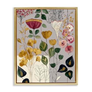 Imagem de Stupell Industries Playful Assumptions Folhagem Marrom Emoldurado Tela Flutuante Arte de Parede Design por Annabelle Hall, 21 x 17