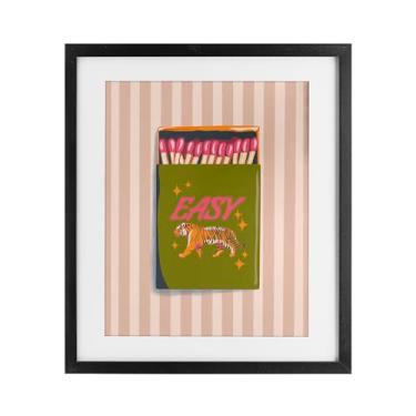 Imagem de Stupell Industries Easy Tiger Retro Matches Impressão emoldurada branca sob vidro, design por Elyse Anastacia, 21 x 17