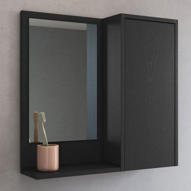 Imagem de Armário de Banheiro Bologna 1 Porta com Espelho Grafite - Art In Móveis