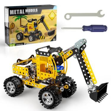 Imagem de Kit de modelo de escavadeira de metal Lucky Doug, brinquedo de constru