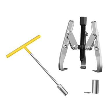 Imagem de KiBcsLic Ferramenta profissional de desmontagem com extrator de 3 garras para remover o rolamento e a polia do tambor interno de máquinas de lavar roupa de, 6 Inch with Wrench