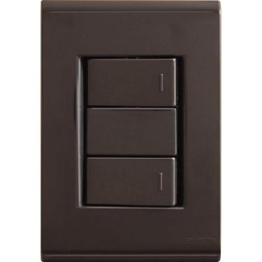 Imagem de Conjunto 4x2 Com 2 Interruptores Simples 10 A 250 V Tramontina Liz Grafite Tramontina