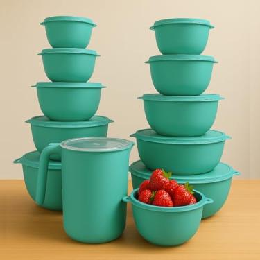 Imagem de Kit Conjunto 10 Potes Bowl + Jarra Cozinha Saladeira Pote Marmitas Plástico (Tifanny)