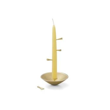 Imagem de NOUSAKU Vela Time Bell – Suporte de vela de latão com temporizador de carrilhão, inclui velas de cera de abelha – Artesanato japonês Takaoka Decoração de casa e presente