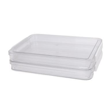 Imagem de Fockety 2 caixas plásticas de armazenamento com tampas com fecho, recipientes empilháveis para papel A4, documentos, caixa de arquivo para material escolar e de escritório doméstico