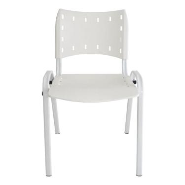 Imagem de Cadeira Iso para Escola Escritório Comércio Branca Base Branca