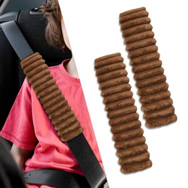 Imagem de HQRNYP 2 peças de capas de cinto de segurança de carro, almofada de cobertura de cinto de segurança, almofada de ombro macia de pelúcia para cinto de segurança de veículo para condução confortável