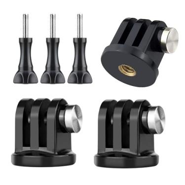 Imagem de GEPULY 6 peças adaptador de montagem de mini tripé, aço inoxidável 316 antiferrugem, parafuso de polegar 1/4-20 para GoPro 13/12/11/10/9, DJI OSMO AKASO Insta360 Câmera de ação Tripé Selfie Stick