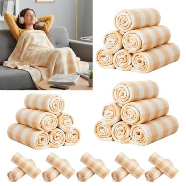 Imagem de Moukeren 24 mantas xadrez de búfalo a granel 149 x 119 cm cobertor de lã para cama de inverno quente e leve cobertor xadrez de pelúcia macia para cama, sofá, escritório ou presentes para sem-teto